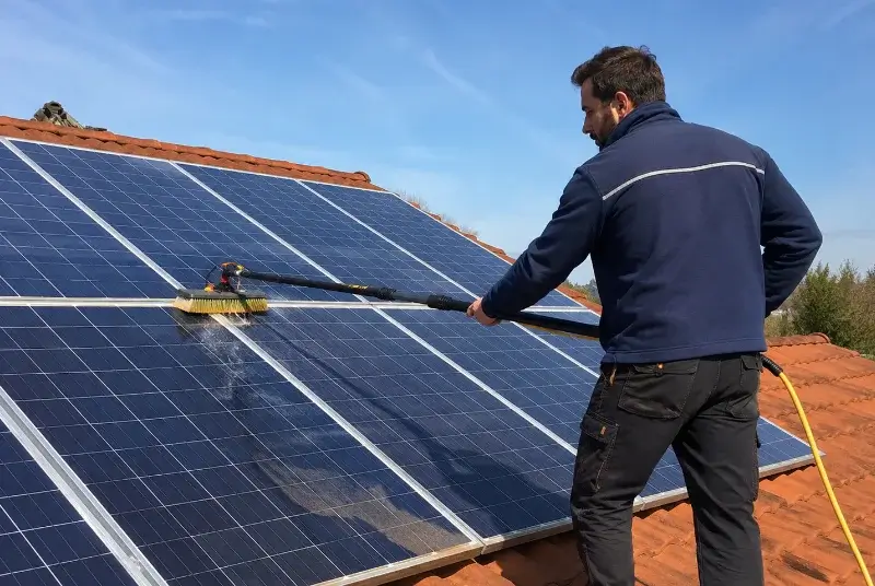 Nettoyage et entretien de panneaux solaires à la Destrousse