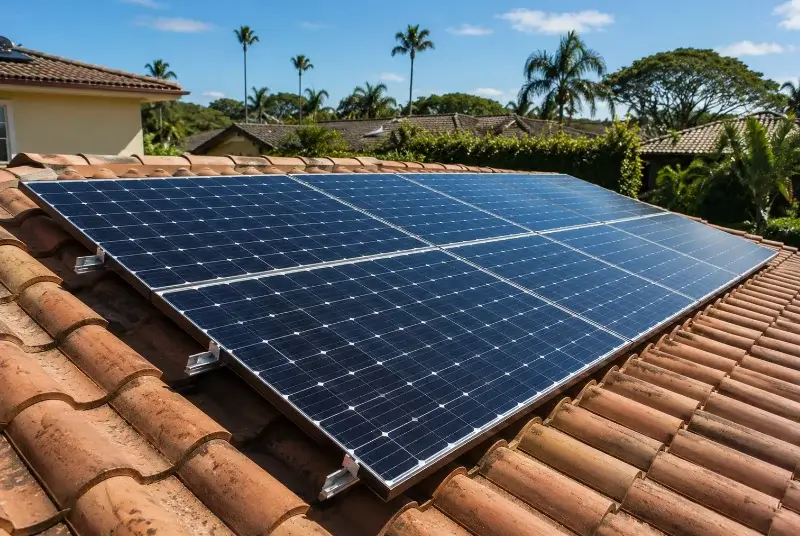 Installation de panneaux solaires à la Destrousse